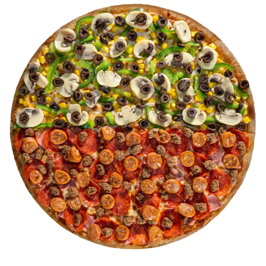 Arma una pizza por mitades