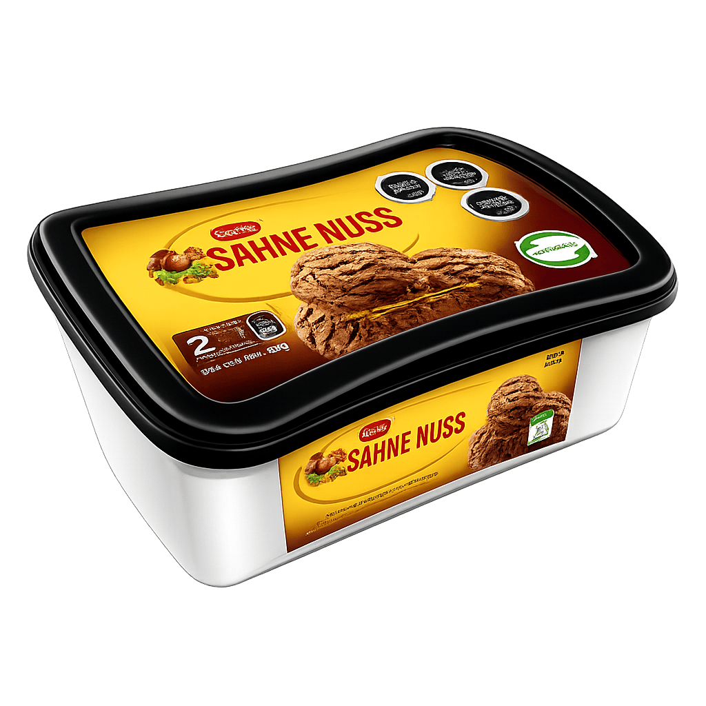 Postre Helado Sahne Nuss